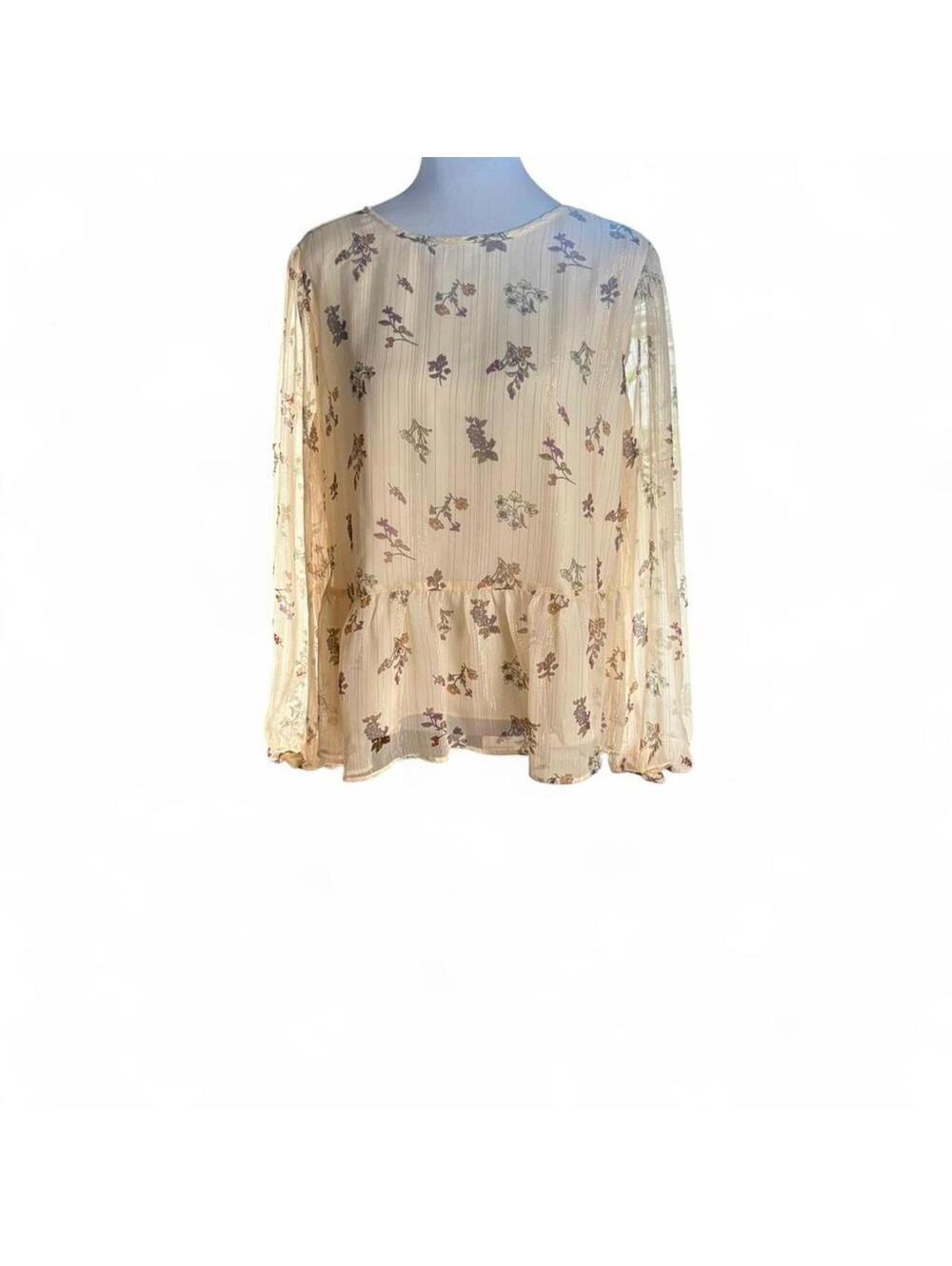 Loft Boho floral blouse size L NWT